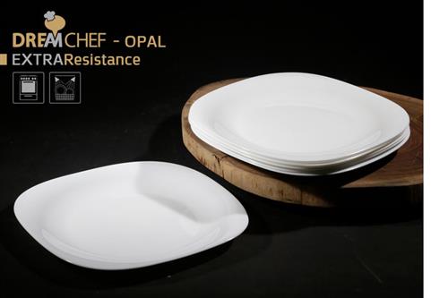 כלי שולחן OPAL זכוכית מחוסמת – סדרה קלאסית – צלחת מנה עיקרית בגודל 29cm – לבן