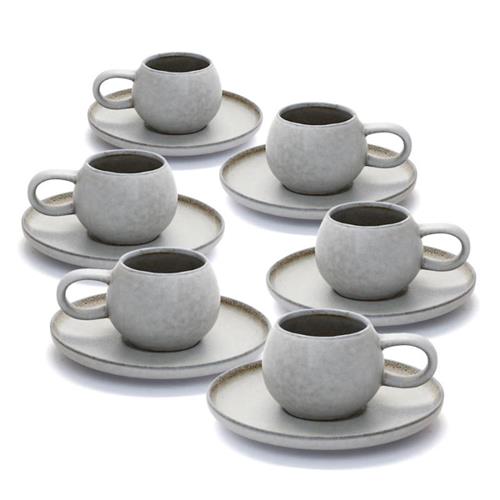 סט קפה STONE WARE MADRIO MOCHA בצבע אפור 80ml סט מעוצב להגשה ולאירוח