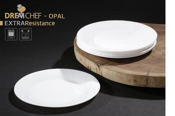 כלי שולחן OPAL לבן – מבחר צורות וגדלים – צלחת עגולה 20 ס"מ בצבע לבן