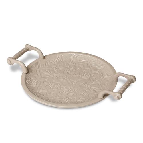 מגש עגול בראס MARRAKECH בגוון מוקה – 25x25 25x33x5