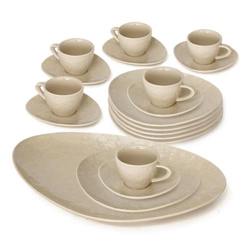 סט עוגה 19 חלקים פורצלן New Bon China מוקה
