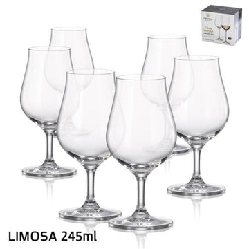 גביעי רום LIMOSA בוהמיה קריסטל 245 מ"ל – 18 יחידות