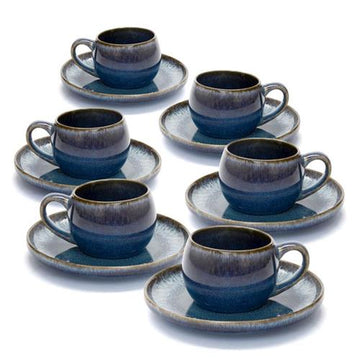 סט תה STONE WARE MADRIO BLUE בצבע כחול 200ml סט מעוצב להגשה ולאירוח