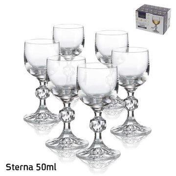 גביעי ליקר STERNA קריסטל בוהמיה 50 מ"ל – 18 יחידות