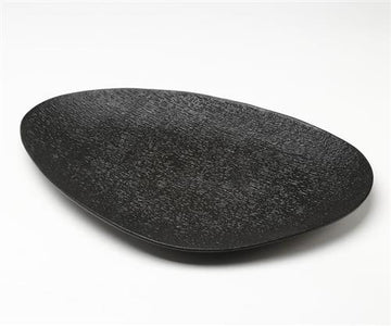 צלחת הגשה אובלית סדרת Simple Black פורצלן New Bone China - 33×22×2.5 - 33X22X2.5