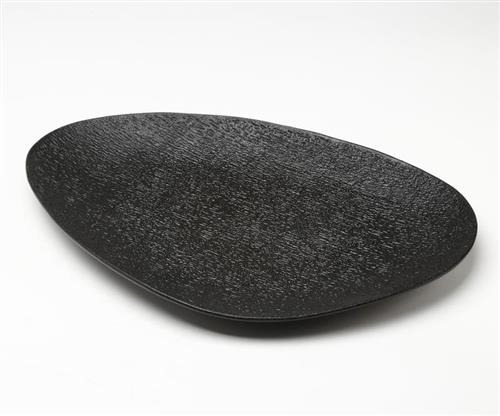 צלחת הגשה אובלית סדרת Simple Black פורצלן New Bone China - 33×22×2.5 - 33X22X2.5