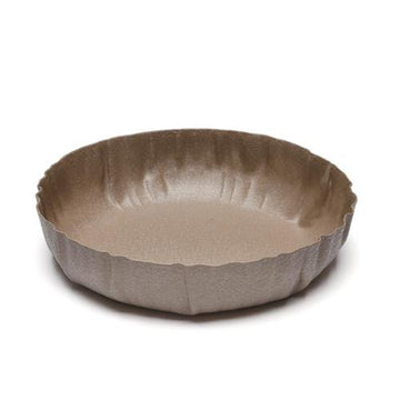 קערה עגולה מתכת חום 21x21x4.5 להשלמת פינת האירוח באופי ייחודי