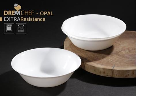 כלי שולחן OPAL לבן – מבחר צורות וגדלים – קערה עגולה 23×7 ס"מ בצבע לבן