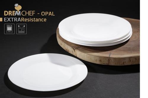 כלי שולחן OPAL לבן – מבחר צורות וגדלים – צלחת עגולה 25 ס"מ בצבע לבן