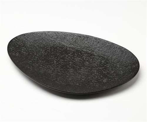 צלחת הגשה אובלית סדרת Simple Black פורצלן New Bone China - 33×22×2.5 - 28X19X2.3
