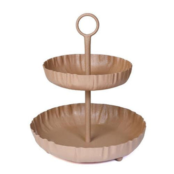 קברט 2 קומות מתכת – חום חמרה – 34X34X40