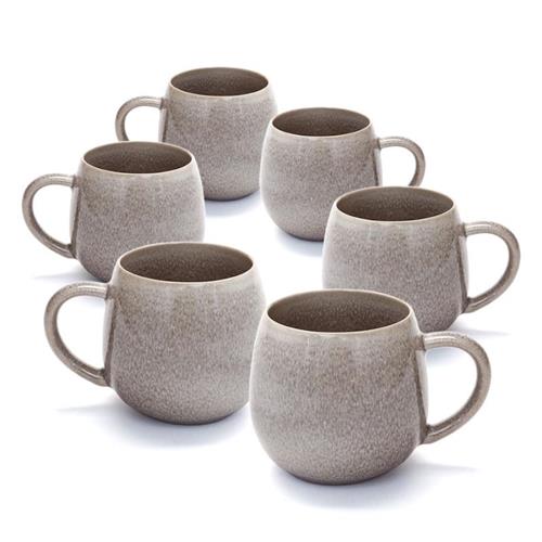 מאגים חבית STONE WARE MADRIO – סט 6/12/18 – מוקה
