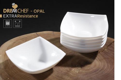 כלי שולחן OPAL לבן – מבחר צורות וגדלים – קערית מרובעת 14×4 ס"מ לבן