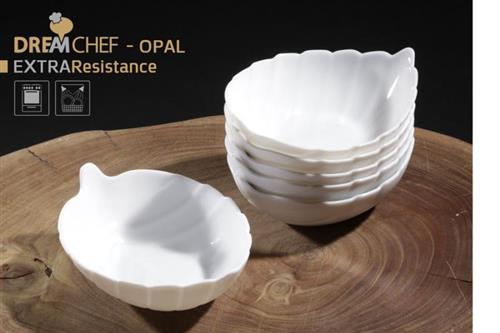 כלי שולחן OPAL בעיצוב עלה – קערית עלה 14 ס"מ לבן