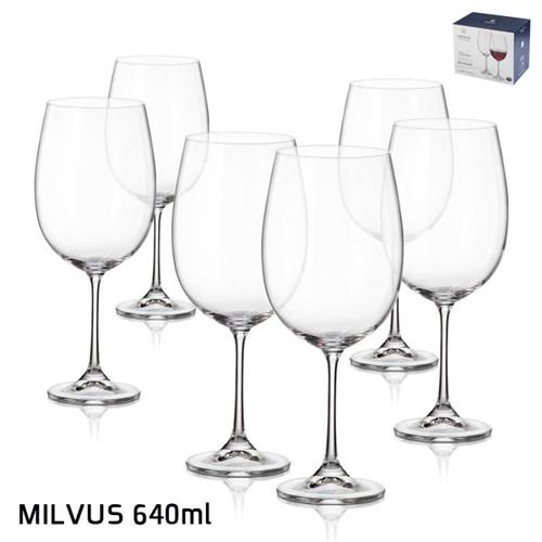 גביעי יין MILVUS בוהמיה קריסטל 640 מ"ל – 18 יחידות