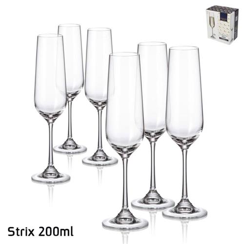סט 6 גביעי שמפניה STRIX קריסטל בוהמיה - 200ml - 6 יחידות