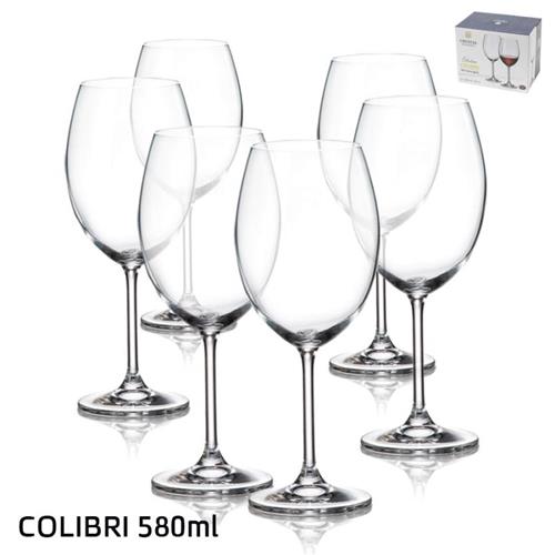 גביעי יין COLIBRI קריסטל בוהמיה 580 מ"ל – 18 יחידות