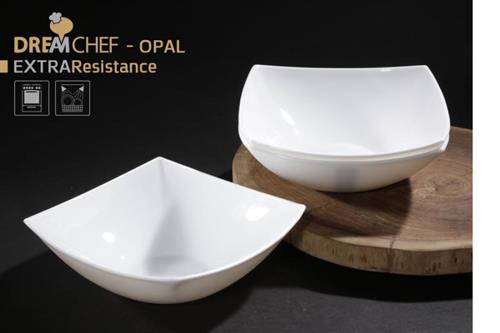 כלי שולחן OPAL לבן – מבחר צורות וגדלים – קערה מרובעת 24×24×8 ס"מ לבן