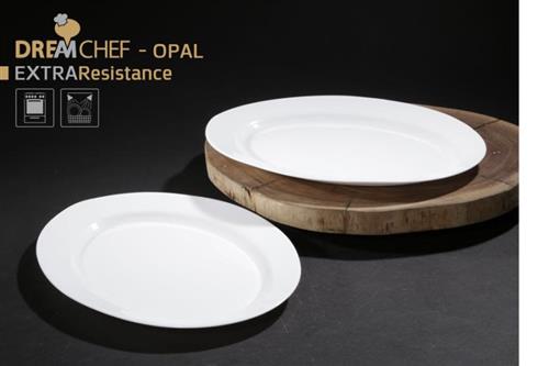 כלי שולחן OPAL לבן – מבחר צורות וגדלים – צלחת הגשה אובלית 35 ס"מ לבן