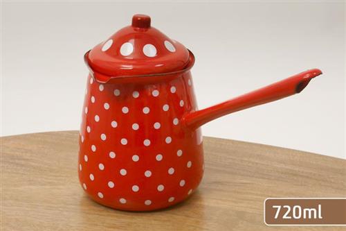 פינג'אן עם מכסה בציפוי אמייל 720ml לשילוב טבעי בחלל הביתי