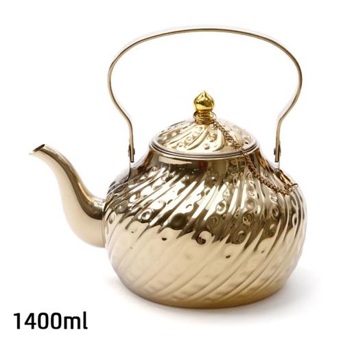 קומקום תה נירוסטה זהב DREAM CHEF 1400ml סט מעוצב להגשה ולאירוח