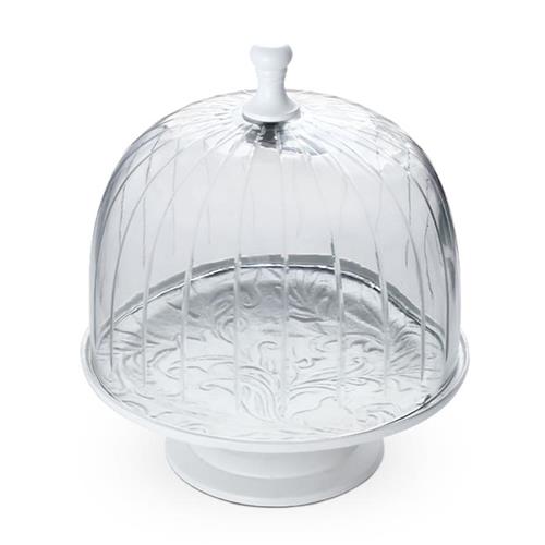 פעמון עוגיות על רגל בראס CASABLANCA בגוון לבן – 21x21x24