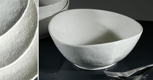 קערת סלט סדרת Simple White פורצלן New Bone China - 31×28×6 - 25X23X10
