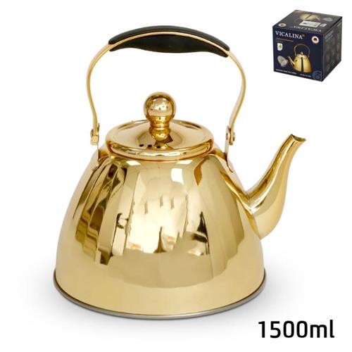 קומקום תה נירוסטה זהב DREAM CHEF 1500ml סט מעוצב להגשה ולאירוח