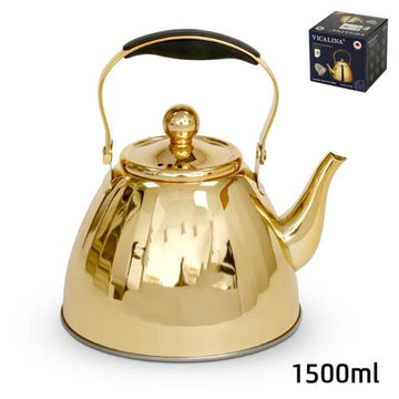 קומקום תה נירוסטה זהב DREAM CHEF 1500ml סט מעוצב להגשה ולאירוח