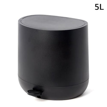 פח עגול טריקה שקטה DreamChef 5L שחור מט 26X24X26 לבית מסודר עם נגיעה דקורטיבית