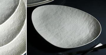 צלחת הגשה אובלית סדרת Simple White פורצלן New Bone China - 39×26×3.4 - 39X26X3.4
