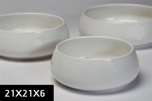 כלי שולחן פורצלן SPECIAL – לבן ולבן עם זהב – צלחת עמוקה למרק 21X21X6