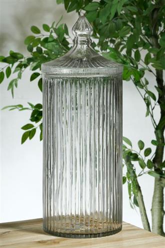 צנצנת+מכסה HEND MADE GLASS