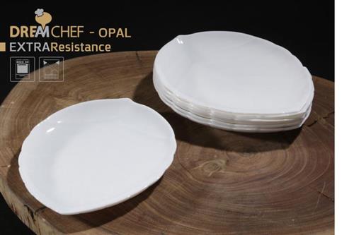 כלי שולחן OPAL בעיצוב עלה – צלחת עלה 19 ס"מ לבן