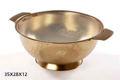 קערת הגשה לפירות DREAM CHEF נירוסטה זהב – 35X28X12