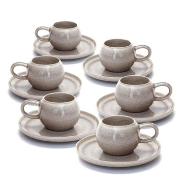 סט קפה STONE WARE MADRIO CONCRETE בצבע מוקה 80ml סט מעוצב להגשה ולאירוח