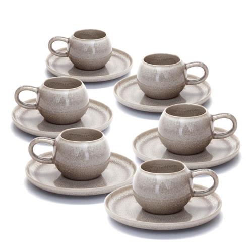 סט קפה STONE WARE MADRIO CONCRETE בצבע מוקה 80ml סט מעוצב להגשה ולאירוח