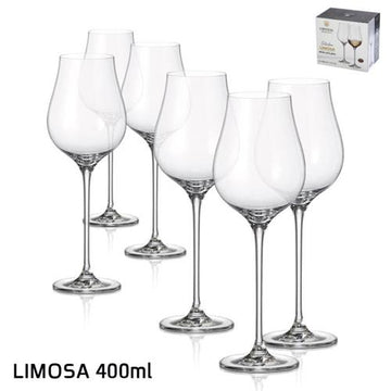 גביעי יין LIMOSA בוהמיה קריסטל 400 מ"ל – 18 יחידות