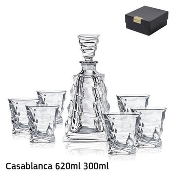 סט דקנטר 620 מ"ל + 6 כוסות ויסקי 300 מ"ל CASABLANCA קריסטל בוהמיה – Default Title