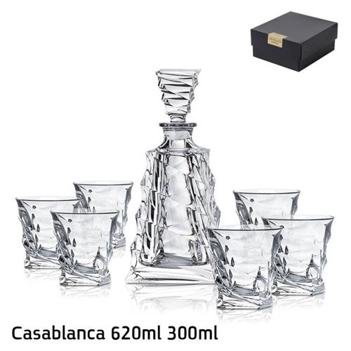 סט דקנטר 620 מ"ל + 6 כוסות ויסקי 300 מ"ל CASABLANCA קריסטל בוהמיה – Default Title