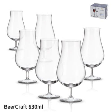 גביעי בירה BEER CRAFT קריסטל בוהמיה 630 מ"ל – 18 יחידות