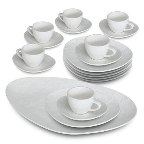 סט עוגה 19 חלקים פורצלן New Bon China לבן