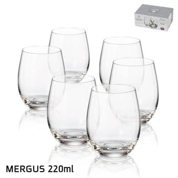 כוסות ויסקי MERGUS קריסטל בוהמיה 220 מ"ל – 18 יחידות