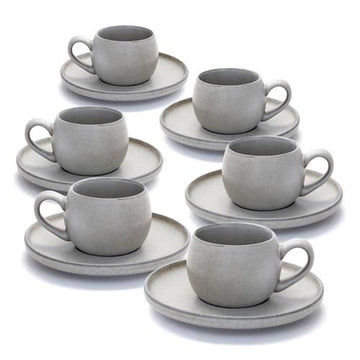סט תה STONE WARE MADRIO MOCHA בצבע אפור 200ml סט מעוצב להגשה ולאירוח