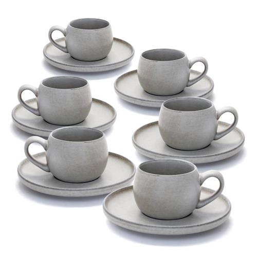 סט תה STONE WARE MADRIO MOCHA בצבע אפור 200ml סט מעוצב להגשה ולאירוח