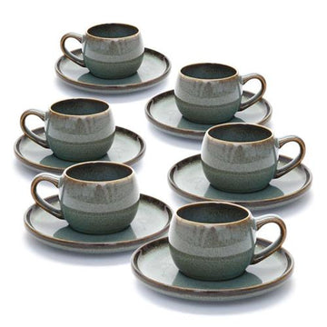 סט תה STONE WARE MADRIO GREEN בצבע ירוק 200ml סט מעוצב להגשה ולאירוח
