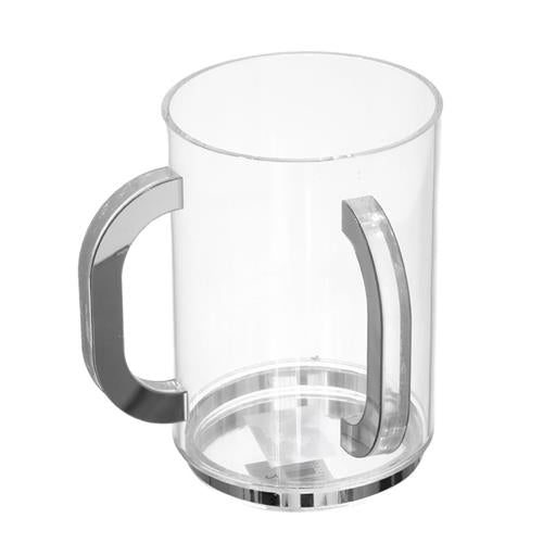 נטלת אקריליק 1000ml ידיות עגולות כסף - 10×10×14