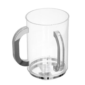 נטלת אקריליק 1000ml ידיות עגולות כסף - 10×10×14