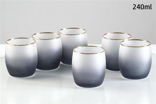 סט 6 כוסות שתיה gray mat gold rainbow - 240ml - 6 יחידות