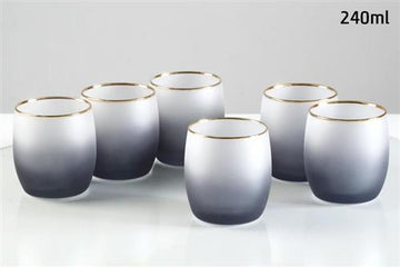 סט 6 כוסות שתיה gray mat gold rainbow - 240ml - 6 יחידות